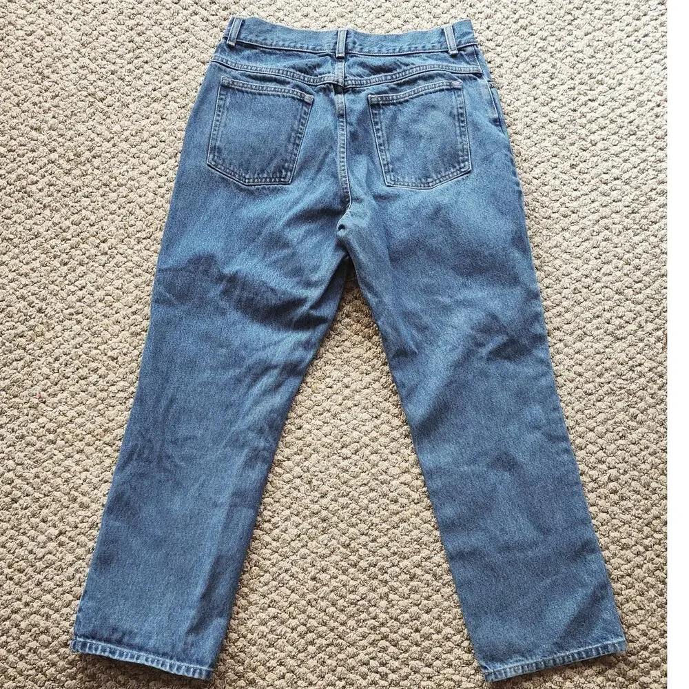 L. L. Bean Women's Size 14 Original Fit Straight Leg Blue Denim Jeans - Picture 3 of 9